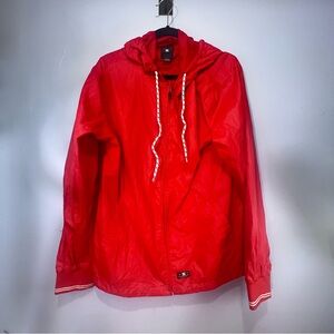 DC Red Hooded Windbreaker Jacket - Size Medium